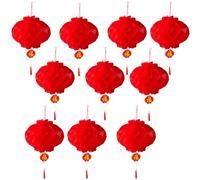 10 lanterne cinesi rosse, lanterne di carta rosse da 25,4 cm, decorazioni da appendere per capodanno cinese, festival di primavera, forniture per celebrazioni di festival delle lanterne, decorazioni