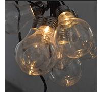 10 LED / 4 metri di luci a energia solare, per decorare feste, luce bianca calda