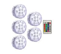 10 LED telecomandati Rgb. Lampada sommergibile a batteria a subacquea lampada notturna all'aperto vaso Bowl Garden Party Decorazione(1 controller 5 Lamp)