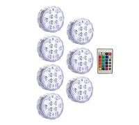 10 LED telecomandati Rgb. Lampada sommergibile a batteria a subacquea lampada notturna all'aperto vaso Bowl Garden Party Decorazione(1 controller 7 Lamp)