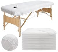 10 lenzuola usa e getta con angoli per lettino da massaggio, in tessuto non tessuto, traspirante, a prova di olio, copertura protettiva spessa per letto da massaggio per spa, salone di bellezza,