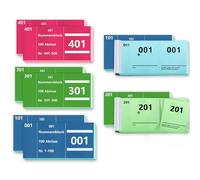 10 libri con numeri doppi 1-100 numeri, 3 colori, 5 x 10 cm, blocchi numerati, biglietti tombola, blocco numeri tombola, tagliandi numerati staccabili, gettoni guardaroba, perforazione, blocco doppi