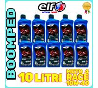 10 litri ELF Moto RACE 10w40 Olio 4T 100% SINTETICO API SL JASO MA2 10ET08