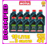 10 LITRI OLIO MOTO MOTORE MOTUL 5100 15W-50 15W50 TECHNOSYNTHESE ESTER 4T 10MO52