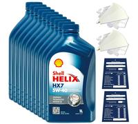 10 Litro Originale Shell Helix HX7 5W40 Olio MB229.3 Api Sp Acea A3/B4 Set