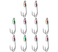 10 lotti amo da pesca per carpe rivestito in acciaio ad alto tenore di carbonio spinato per gamberetti vivi e spigoli ami da pesca durevoli