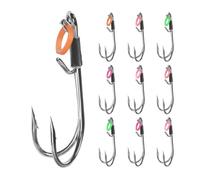 10 lotti amo da pesca per carpe rivestito in acciaio ad alto tenore di carbonio spinato per gamberetti vivi e spigoli ami da pesca durevoli