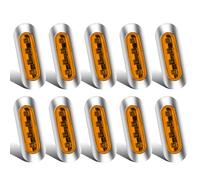 10 luci di posizione laterali a LED, luci di sagoma laterali impermeabili con lunetta cromata 12 V 24 V per camion, rimorchio, caravana, autobus, barca, ambra.