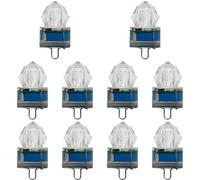 10 luci LED blu subacquee da pesca a forma di diamante, per pesca notturna, custodia rigida impermeabile per acqua dolce e salata, LED a risparmio energetico, 4,5 x 2,5 cm