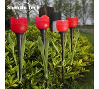 10 luci solari a LED per esterni lampada a forma di fiore di tulipano illuminazione di paesaggio per cortile prato inserto per palo da giardino impermeabile rosa solare