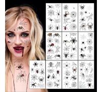 10 lumache Halloween Araignée Tatouages Temporaires Autocollant de Tatouage Araignée Tatouages Temporaires pour visage araignée Araignée Tatouage Visage