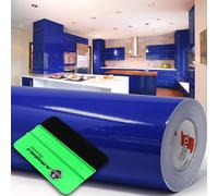 10 m Oracal 621 lucido 049 blu reale pellicola plotter + rastrello pellicola ...