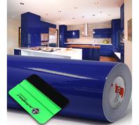 10 m Oracal 621 brillante 050 pellicola blu per taglio + raclette adesivo