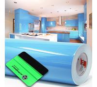 10 m Oracal 621 lucido 056 blu chiaro pellicola plotter + rastrello...