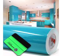 10 m Oracal 621 brillante 066 blu turchese pellicola per taglio + raclette...