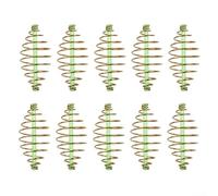 10 mangiatoie a molla per pesca alla carpa, terminali con bracci in filo resistente, per applicazione di pastura grossolana (3,4 cm)