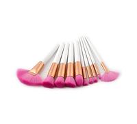 10 manici in legno sulla merce, un set di pennelli da trucco professionali a ventaglio (D)