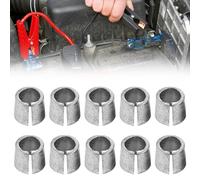 10 manicotti adattatori per batteria auto, adattatore per poli della batteria, adattatore per catodo, convertitore di collegamento per batteria per batterie per batterie positive e negative (argento)