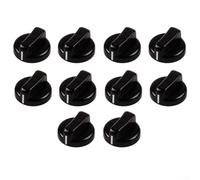10 manopole per stufa a gas, design a rotazione inversa con bordo in metallo, controllo dell'accensione in plastica nera, per piano cottura da tavolo (manopola)