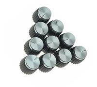 10 manopole push on amplificatore manopole nere con cappuccio argento per accessori per chitarra amplificatore Accessorio per Chitarra Strumento