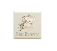 10 mattonelle magnete in ceramica per Battesimo Koala new personalizzabile con nome misura 5 cm circa ideale come regalo bomboniera segnaposto gadget fine festa eventi di ogni genere