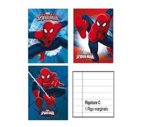 10 Maxi Quaderni Spider-Man Uomo Ragno Rigatura "C" a Righe per 4 e 5 Elementare