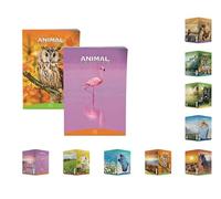 10 Maxiquaderni Animal Friends - Diverse rigature disponibili, carta 100g, 18 Fogli, Copertina Lucida Dry (Quadretti 1cm con margine)