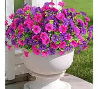 10 mazzi di fiori artificiali in seta di eucalipto per la bellezza durante tutto l'anno (10 rosa rossa e viola)