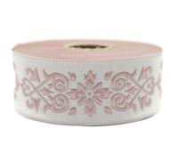 10 metri 35 mm rosa e beige chiaro nastro jacquard tessuto con motivo nodo celtico rotoli nastro nastro tessuto ricamato artigianato abbigliamento merceria hobby creativo decorazione cucito medievale