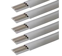 10 metri Canalina calpestabile a pavimento, 5 barre 2mt, larghezza 50mm, altezza 12mm, 3 scomparti, grigio, tecnopolimero ad alta resistenza, fori per tasselli o fissaggio con adesivi - Made in Italy