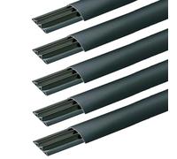 10 metri Canalina calpestabile a pavimento, 5 barre 2mt, larghezza 75mm, altezza 17mm, 3 scomparti, ardesia, tecnopolimero ad alta resistenza, fori per tasselli o fissaggio con adesivi - Made in Italy