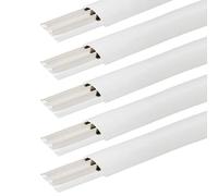 10 metri Canalina calpestabile a pavimento, 5 barre 2mt, larghezza 75mm, altezza 17mm, 3 scomparti, bianco, tecnopolimero ad alta resistenza, fori per tasselli o fissaggio con adesivi - Made in Italy