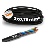 10 Metri Cavo Lapp 1600207 H05RR-F 3G0,75 mm² Conduttore Rame Filo Gommato