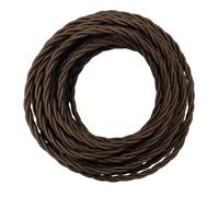 10 Metri cavo trecciato tessile seta 3x1,5 marrone doppio isolamento