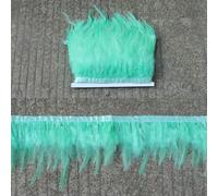 10 metri di nastro di piume di gallo da 8 a 13 cm, piume di pollo colorate da 3 a 5 pollici, frange di piume di fagiano da sella - verde menta intenso - 5 metri