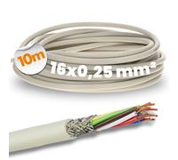 LAPPKABEL 10 Metri Lapp 0034416 LiYCY Cavo di Controllo schermato 16 x 0,25 mm² I Cavo Dati in PVC Grigio I Cavo di Connessione LED I Cavo di Controllo a 16 Fili per armadi elettrici