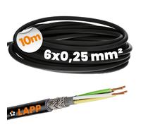Lapp 1030477 LiYCY - Cavo di controllo schermato 6 x 0,25 mm², resistente ai raggi UV, cavo di segnale a 6 fili, cavo dati per esterni, cavo di saldatura, cavo di collegamento LED, cavo di