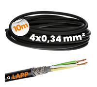 10 m Lapp 1030497 LiYCY - Cavo di controllo schermato 4 x 0,34 mm², resistente ai raggi UV, cavo di segnale a 4 fili, cavo dati per esterni, cavo di saldatura, cavo di collegamento LED, cavo di