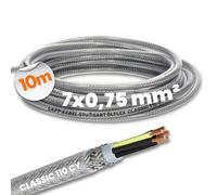 10 metri Lapp 1135107 OLIVE FLEX Classic 110 CY cavo di controllo schermato 7x0,75 mm² con conduttore di protezione verde e giallo 7G0,75 I cavo schermato a 7 fili