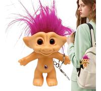 10 mini bambole Troll a pelo lungo, colori assortiti dei capelli, corpi da 2 cm, capelli da 5,1 cm. Decorazioni per torte, action figure, progetti scolastici, e mestieri, , bambole