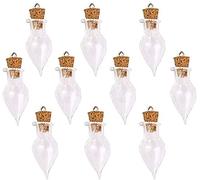10 mini bottiglie di vetro con gocce di lacrime e sughero, ciondoli fai da te, bottiglie desiderate, bicchieri, perline, contenitori per progetti di artigianato, decorazione, regali casuali per feste