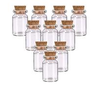 10 mini bottiglie di vetro con tappo in sughero, 5 ml, piccole bottiglie dei desideri e barattoli per incantesimi, bevande in miniatura per matrimoni