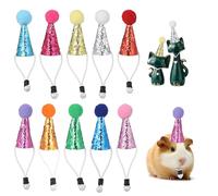 10 mini cappelli da festa per figure, dinosauri piccoli cappelli per artigianato piccolo cono cappello per feste di compleanno con pompon colorati glitter cono per feste di compleanno cappello per
