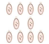 10 mini cerchi in legno punzonati per punto croce, per ricamo a punto croce, per lavori artistici, fai da te (forma ovale 6,7 x 3,2 cm)