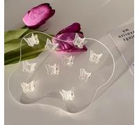 10 mini fermagli per capelli a forma di farfalla, colore: bianco trasparente, graziosi artigli, forcine per capelli e accessori per capelli