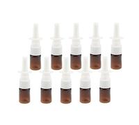 10 mini flaconi spray nasali da 5 ml, in plastica, con erogatore a pompa, marrone
