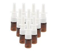 10 mini flaconi spray nasali da 5 ml, in plastica, con erogatore a pompa, marrone