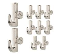 10 Mini Ganci per Quadri, Argento, Accessori per Binari di Galleria e Binari, Ganci Avvitabili per Appendere Artistici