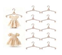10 mini grucce in metallo per casa delle bambole, accessori per vestiti per bambole, 6,3 cm, perfette per Barbie, organizzazione dei vestiti delle bambole, esposizione e conservazione in oro rosa