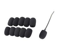 10 mini microfoni in schiuma nera per cuffie, parabrezza, cuffie, microfono, piccole dimensioni, in morbida spugna, protezione antivento per lavalier e microfono da bavero